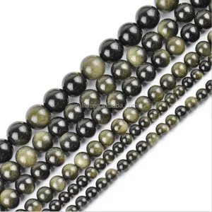 beads for jewelry making from Natural stone bead of Obsidian 8mm AB quality