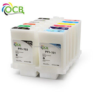 12 Couleurs 130 ML/PC Pour <span class=keywords><strong>Canon</strong></span> PFI 101 03 Vide <span class=keywords><strong>Rechargeable</strong></span> <span class=keywords><strong>Cartouche</strong></span> D'encre <span class=keywords><strong>Avec</strong></span> Puce Pour <span class=keywords><strong>Canon</strong></span> iPF 5100 6100 <span class=keywords><strong>imprimante</strong></span> - Product Image 1