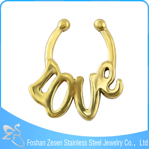 थोक गैर भेदी नकली पट नाक अंगूठी तांबा पीतल मढ़वाया के साथ - Product Image 3