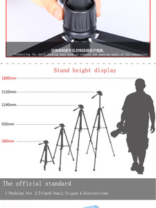 Trípode Portátil Universal para Cámara y Teléfono Móvil Weifeng WT 3730 (Desplegado 1530 mm) Soporte de Trípode para Canon Nikon Mini Película - Product Image 4