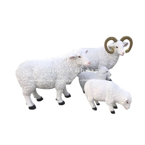 Statues de pelouse de jardin extérieur élégant en résine de fibre de verre artisanat Sculpture d'art religieux fée musique <span class=keywords><strong>chèvre</strong></span> mouton Design pour parc - Product Image 2