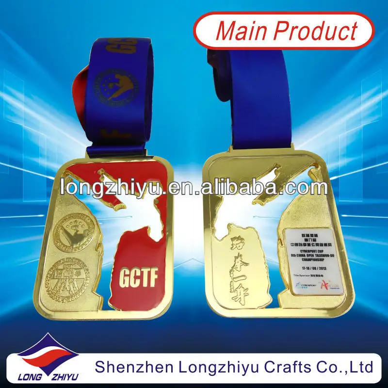2013 promoção de produtos de metal medalha de bronze, militar medalhão de bronze, baratos medalhas de bronze com fita