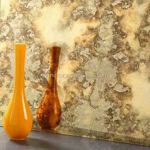 K-2 altın antika ayna paneli sanat dekoratif eğimli cam ayna mozaik karo oturma odası yatak için