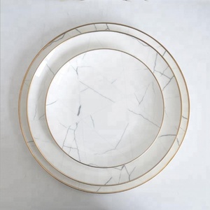 De <span class=keywords><strong>service</strong></span> rond 8 pouces marbre <span class=keywords><strong>assiette</strong></span> à <span class=keywords><strong>dessert</strong></span> os chine avec or jante - Product Image 5