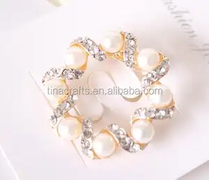 Bros Buket Bunga Mutiara Besar Pernikahan Pengantin Kristal Berlian Imitasi