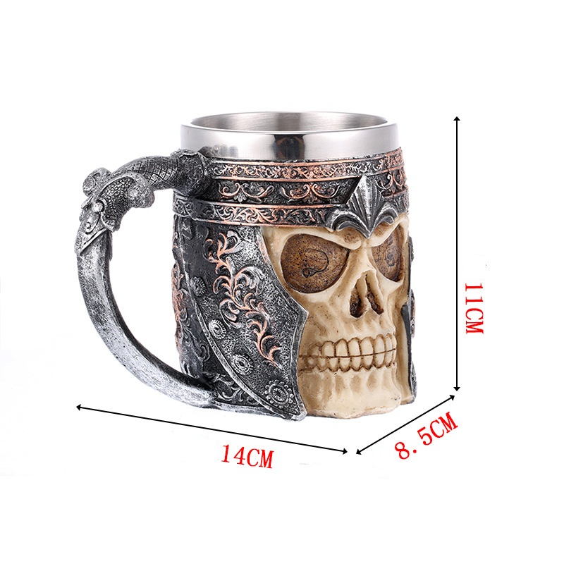 Zogift novedad Halloween party bar KTV tema restaurante 3D esqueleto con mango para cerveza café hombres - Product Image 1