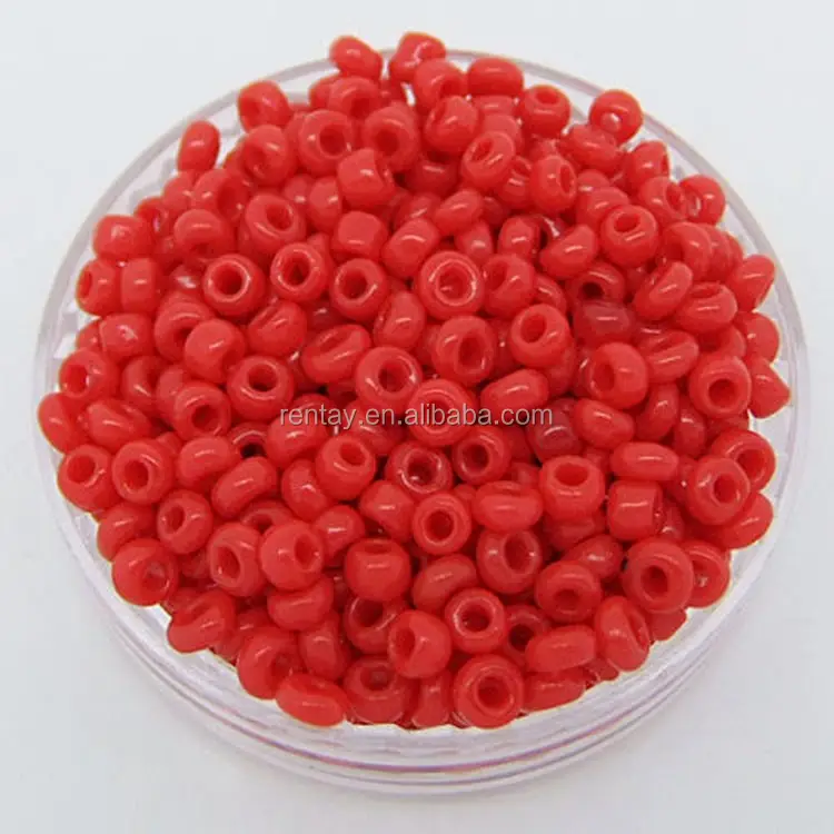 warm te koop mini 4mm ronde rode kleur ondoorzichtig glas rocailles bulk