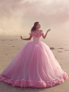 Robe de mariée élégante, Style princesse, cœur, fleur rose, rêves - Product Image 2