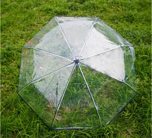Parapluie transparent avec Logo personnalisé, en tissu POE à 3 plis