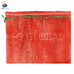Vendita calda GRS CE personalizzato 25kg 50kg polipropilene tessuto patate rosse cipolla imballaggio PP sacchetti di sacco a rete tubolare