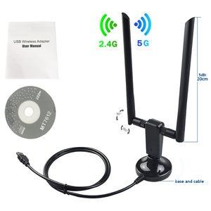 อะแดปเตอร์ไวไฟไร้สายแบบ <span class=keywords><strong>USB</strong></span> 802.11n รองรับความเร็ว 1200mbps ชิปเซ็ต MT7612 แบบดูอัลแบนด์ - Product Image 2
