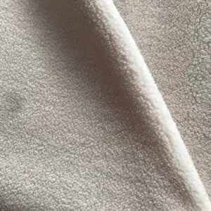 단색 100% 폴리 에스터 양모 가짜 모피 사용 코트 부츠 천연 양털 패브릭