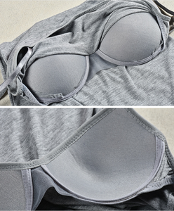 One Size Fits All Modal <strong>White</strong> Satin Women Push-up Bra Sets <strong>Camisole</strong> Tops - Product Image 3