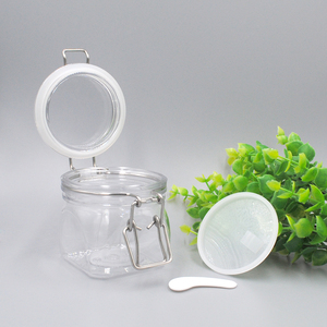 Octagon 500ml PET Plastic Carnisters <strong>Wide</strong> <strong>Mouth</strong> <strong>Mason</strong> <strong>Jars</strong> With Lock for Bath Salt Honey Candy - Product Image 4