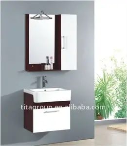 Popular design pvc bathroom vanity with mirror cabinet