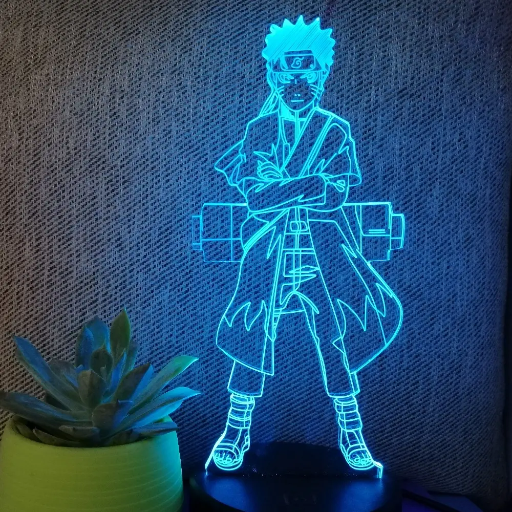 Naruto 3D Nachtlicht 7 Farbwechsel Led Kinder Nacht Schlaf Leuchten 3D Visuelle Anime USB Tisch Lampe Für wohnkultur