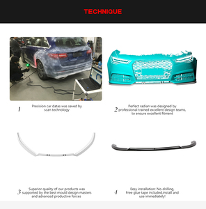 S6 Voiture Pare-chocs Avant En Fiber De Carbone Séparateur pour Audi <span class=keywords><strong>A6</strong></span> C7 <span class=keywords><strong>SLINE</strong></span> 16-18 - Product Image 4