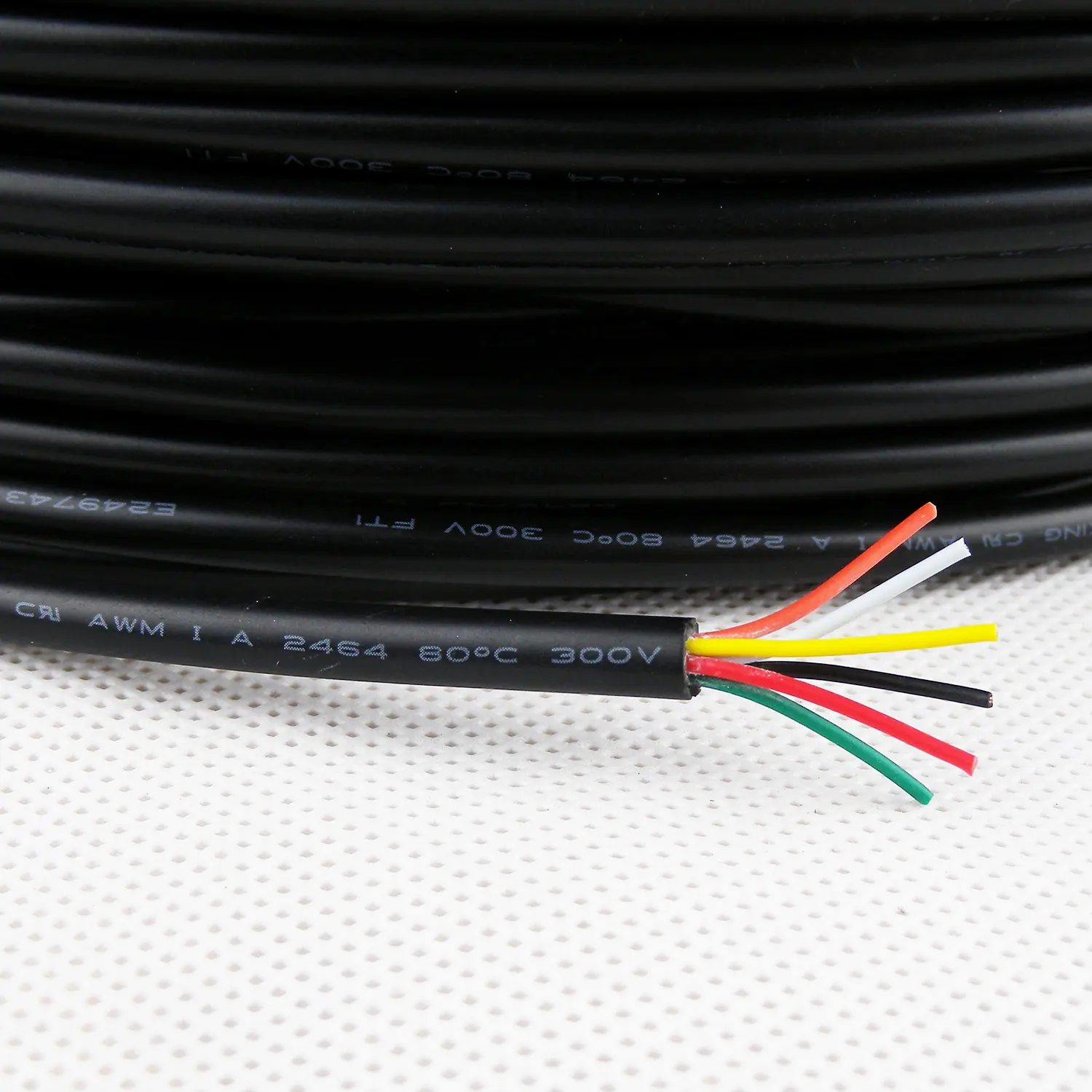 AWM ul2464 24AWG 5C flexible aislado de PVC cable de control