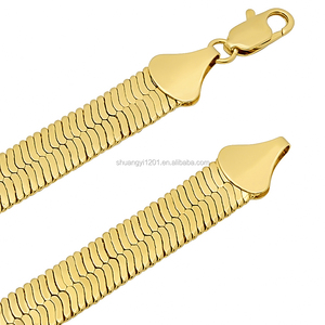 Diferentes Tipos <span class=keywords><strong>de</strong></span> <span class=keywords><strong>Cadenas</strong></span> <span class=keywords><strong>para</strong></span> Collar, Cadena Plana <span class=keywords><strong>de</strong></span> Serpiente Dorada, Collar <span class=keywords><strong>de</strong></span> Cadena Espiga <span class=keywords><strong>para</strong></span> <span class=keywords><strong>Hombre</strong></span>, Joyería - Product Image 2
