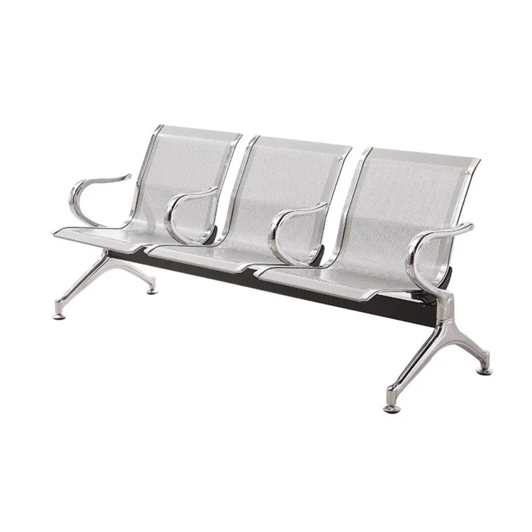 Hot-selling Matel Powder Coating 2 Seats Antique Room Chairs Price 3 Seater Waiting Area Bench Metal Iron Bus Station Chair