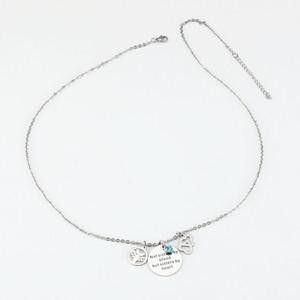 Collier avec pendentif commémoratif en acier inoxydable pour femmes, cœur, idée cadeau de famille - Product Image 4