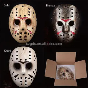 Fábrica de alta calidad Halloween resina asesino Jason Hockey máscara Freddy vs Jason resina máscara Halloween decoración y regalo tamaño real