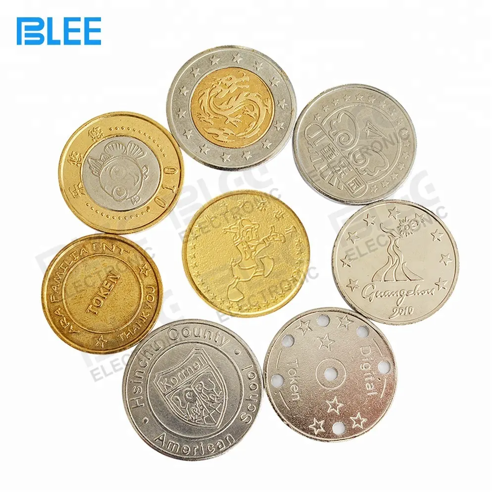 Oem Coin Fabrikant Goedkope Custom Verschillende Metalen Verschillende Grootte Wasmachine Munt/Arcade Token Munten