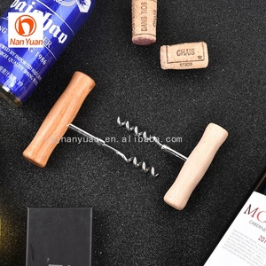<span class=keywords><strong>Sacacorchos</strong></span> de vino con mango de madera en forma de T inoxidable de metal - Product Image 4