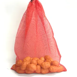 Saco de malha de plástico com cordão para vegetais, saco de plástico personalizado de 25kg/50kg, saco de tricô duplo único pe pp, novo armazenamento de cebola e batata para agricultura