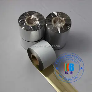 Vàng Bóng Nhựa Mã Vạch Mực Màu Truyền Nhiệt Ribbon 35*300 Máy In Ribbon