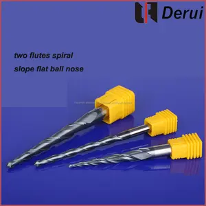 NUEVO producto dos flautas espiral carburo de nariz de la bola del pendiente plana CNC Router Bit