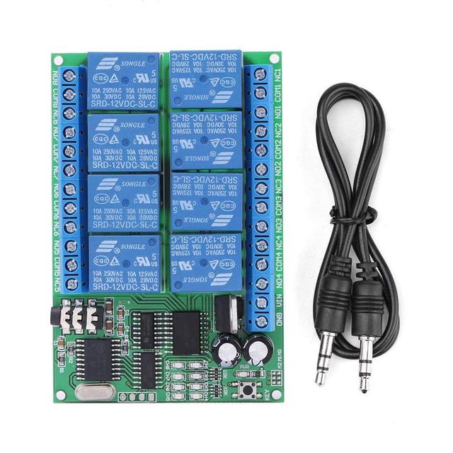 AD22A08 DC 12V 8CH DTMF Relay Phone Voice Signal Decoder Remote Controller Switch Module