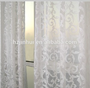 100% Polyester Jacquard eyelet Ready Made curtain, white Sheer curtains - Product Image 2