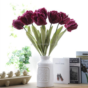 ZERO Holland estilo artificial <span class=keywords><strong>abierto</strong></span> tulipán Flores, pu tacto suave tulipán amarillo - Product Image 5