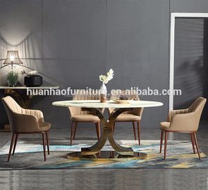 Fosha utilizado oro muebles de comedor para la venta de mármol ovalada Mesas Sillas - Product Image 3