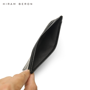 Cartera de Cuero Italiano Negro con Bloqueo RFID y Logotipo Personalizado Hiram Beron Dropship - Product Image 6
