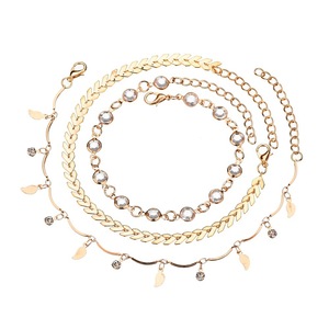 Chaîne de cheville dorée pour <span class=keywords><strong>femme</strong></span>, multi-couches, pour l'été, la plage, <span class=keywords><strong>bijoux</strong></span> de mode pour sandales pieds nus - Product Image 2