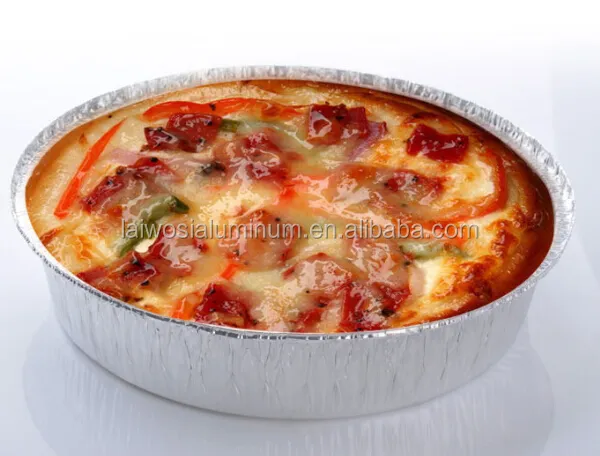 7 8 contenitori per alimenti monouso rotondi in alluminio da 9 pollici teglia per pizza a forma rotonda con coperchio