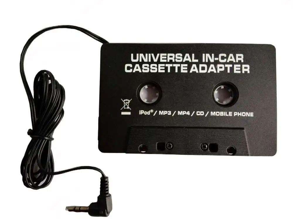 ขายร้อนและคุณภาพที่ดีที่สุด Universal In - Car Cassette Adapter อะแดปเตอร์สำหรับ iPod, MP3, MP4, CD, โทรศัพท์มือถือสีดำ