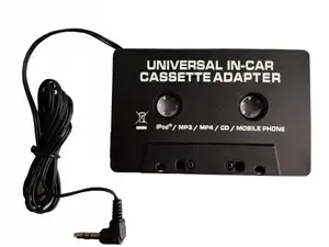 Hot Selling en Beste Kwaliteit Universele In-Car Cassette Adapter voor iPod, MP3, MP4, CD, mobiele Telefoon met Zwarte Kleur