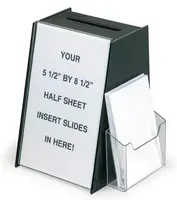 Black Acrylic Ballot Box Suggestion Boxes mit 5.5x8.5 Sign Holder und Side Pocket Lucite Donation Box