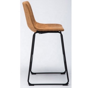 جرينلي) اللون البني خمر للبار مع سيقان معدنية - Product Image 3