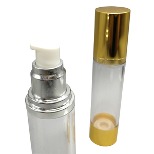 Clear Airless 15ml 20ml 25ml 30ml 50ml 80ml 100mL 120ml Botellas de loción de plástico redondas con bombas cosméticas de fondo superior de aluminio - Product Image 4