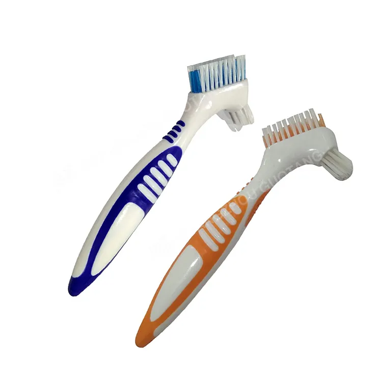 Çin Toptan Iki Kafa Diş Depolama Protez Diş Fırçası Protez Fırçası
