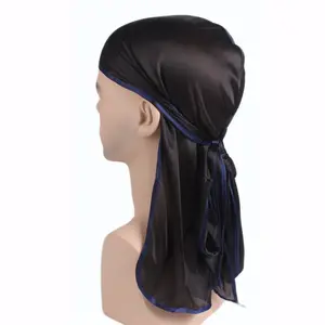 Long Tail Men Bandana Durag Headwrap Benutzer definiertes Logo Muslim Turban Pirate Cap