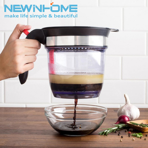 Twotwinsthome — distributeur d'huile alimentaire en plastique, 4 tasses, séparateur <span class=keywords><strong>de</strong></span> graisse à gravité, cuisson, passoire <span class=keywords><strong>de</strong></span> graisse - Product Image 2
