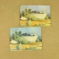Set de table en bois à motifs de fruits