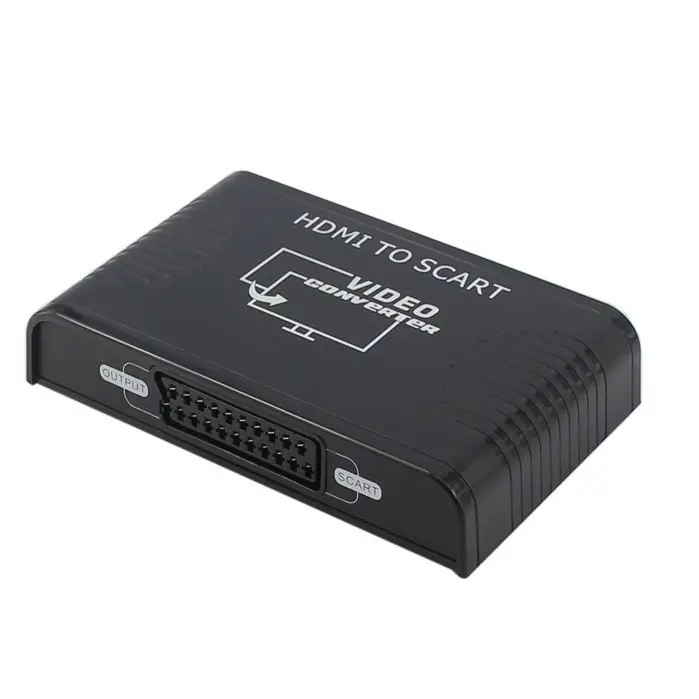 1080 P HDMI 2 SCART a HDMI Video compuesto estéreo convertidor adaptador de Audio para HD TV DVD STB