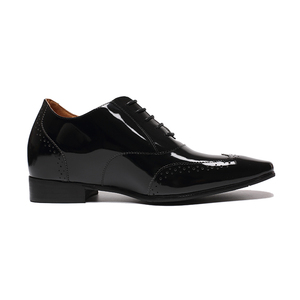 Tacón oculto de cuero hecho a mano zapatos con elevador de altura - Product Image 2