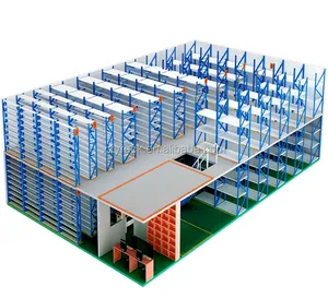 Piattaforma di soppalco per magazzino con cancello per pallet di sicurezza peso elevato 80 metri quadrati magazzino di soppalco di stoccaggio